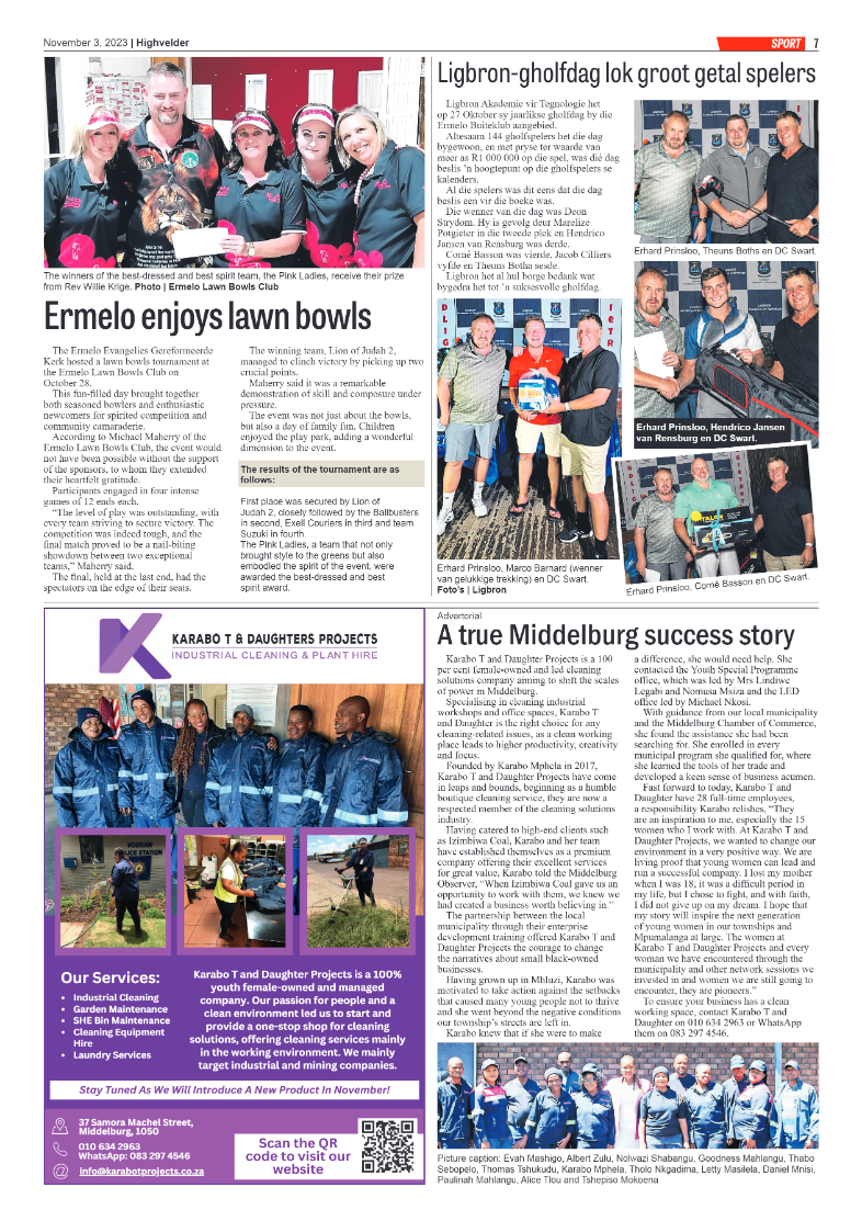 Highvelder Newspaper 3 November 2023 page 7