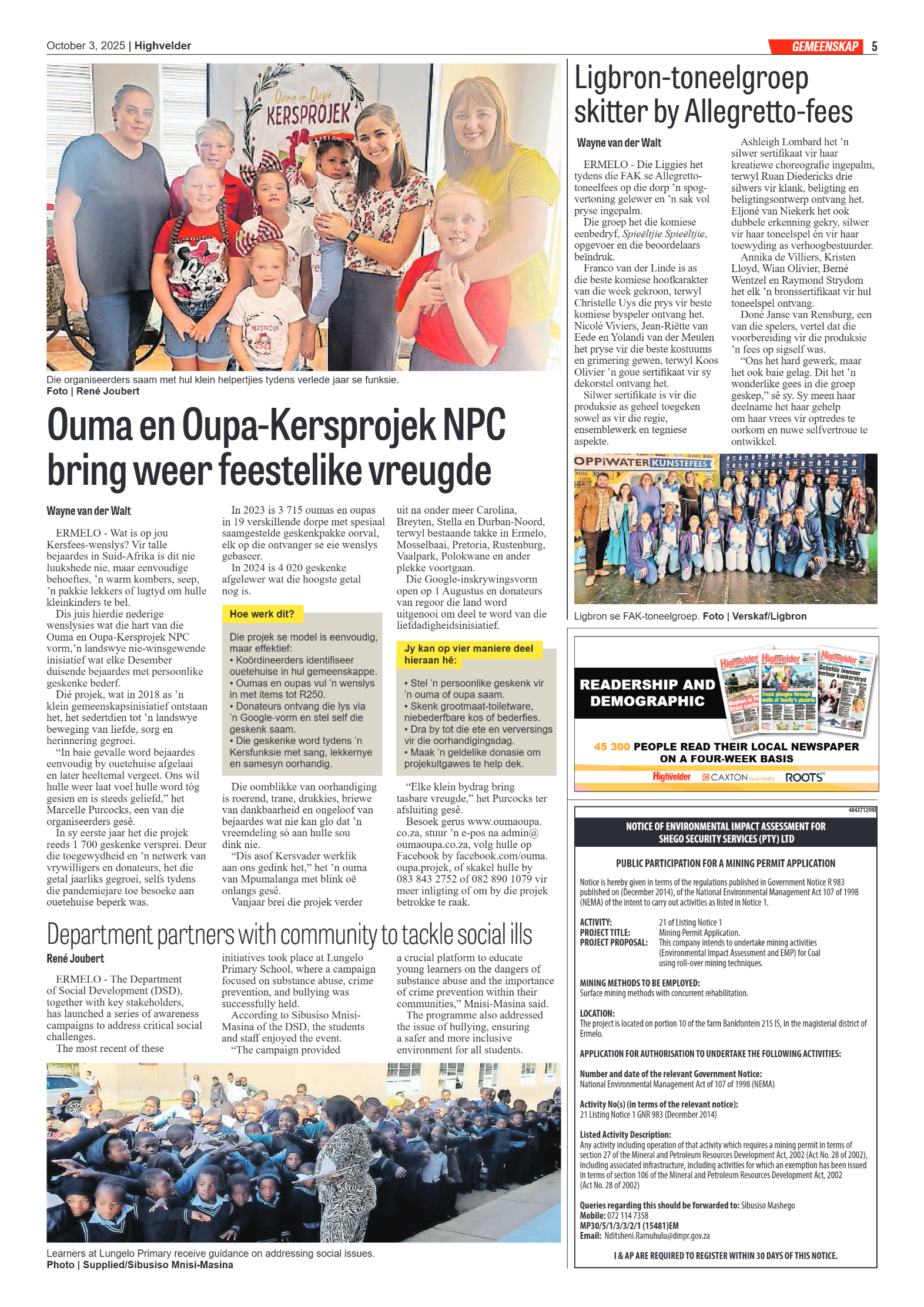 Highvelder Newspaper 3 October 2025 page 5