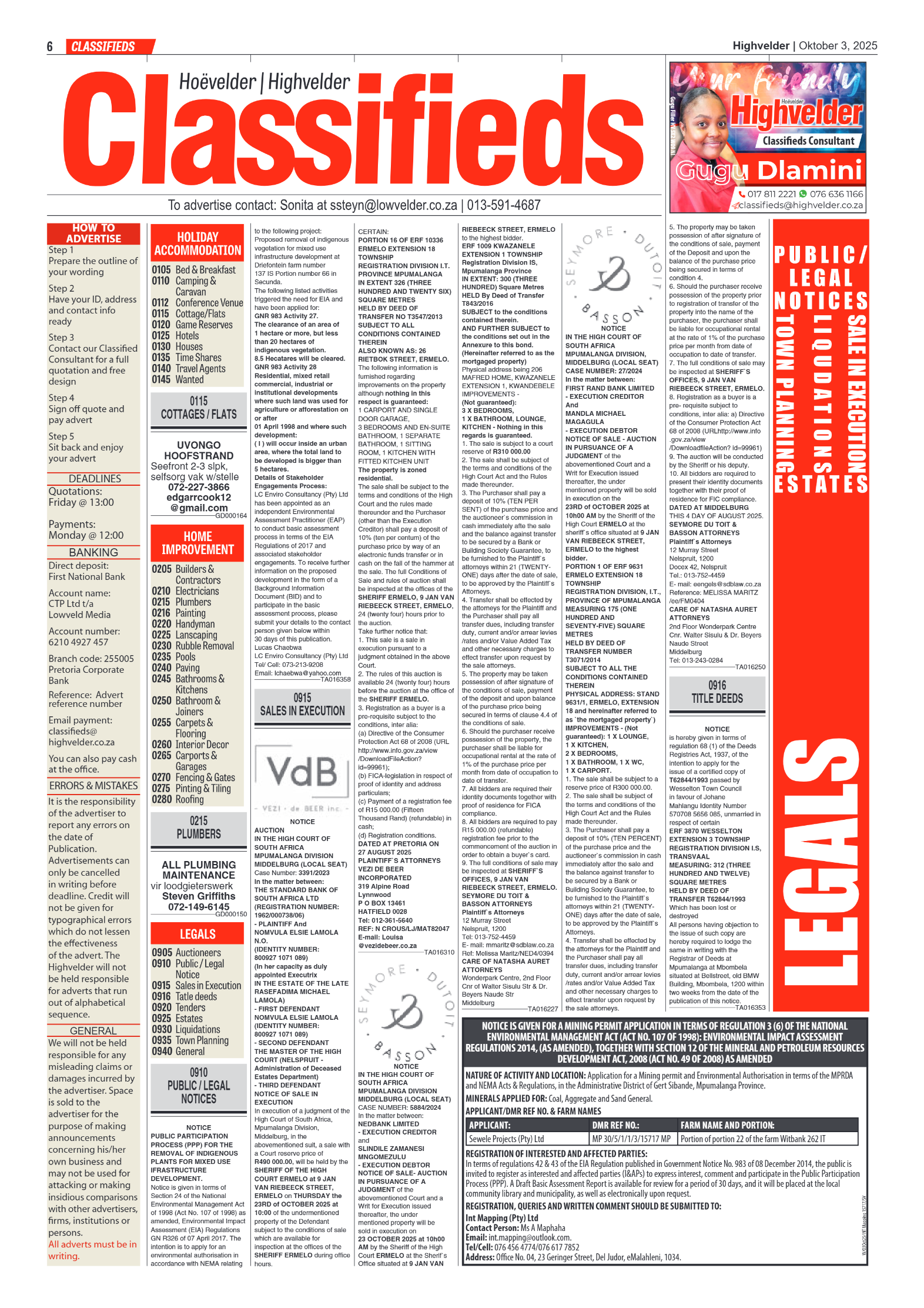 Highvelder Newspaper 3 October 2025 page 6