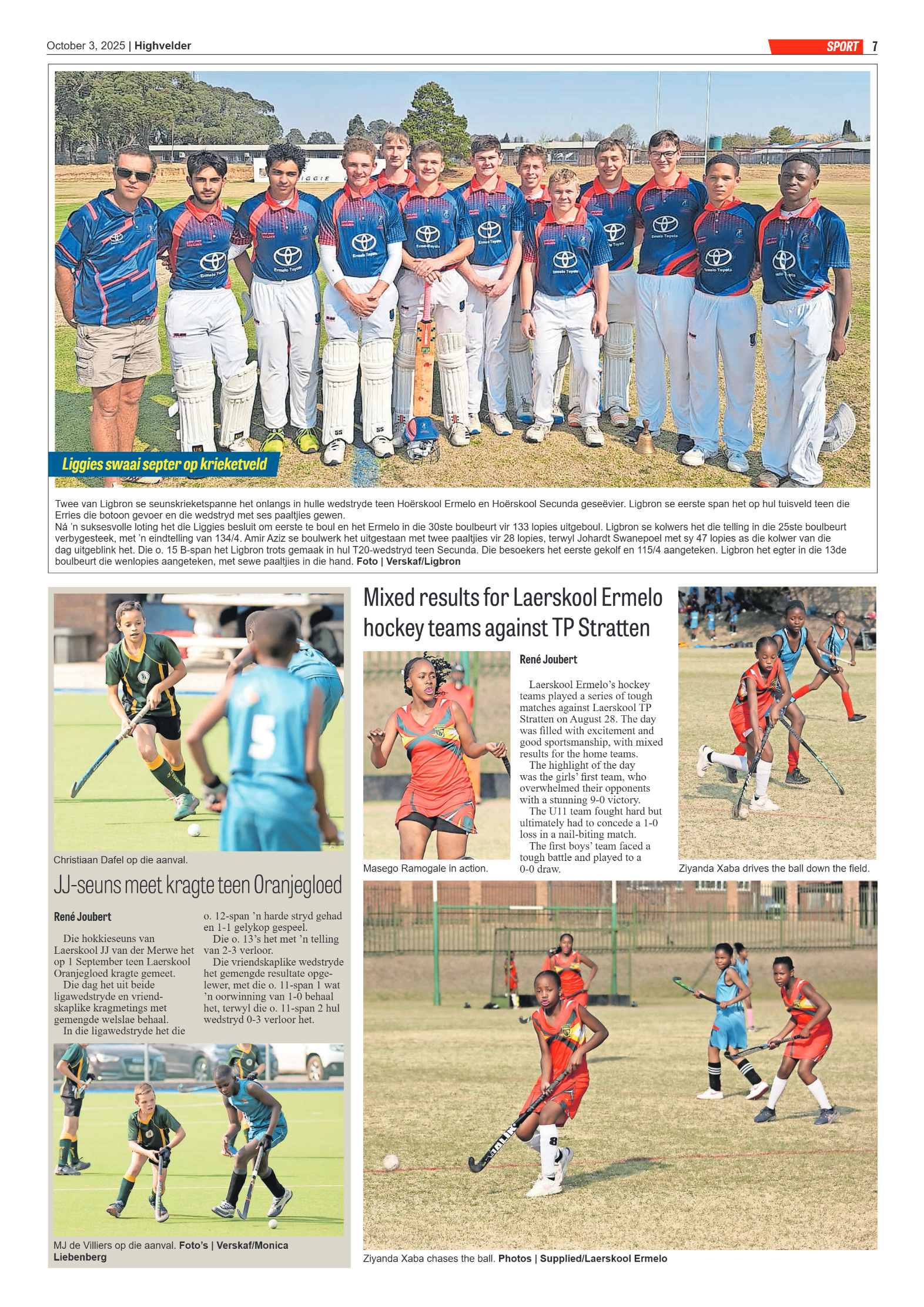 Highvelder Newspaper 3 October 2025 page 7
