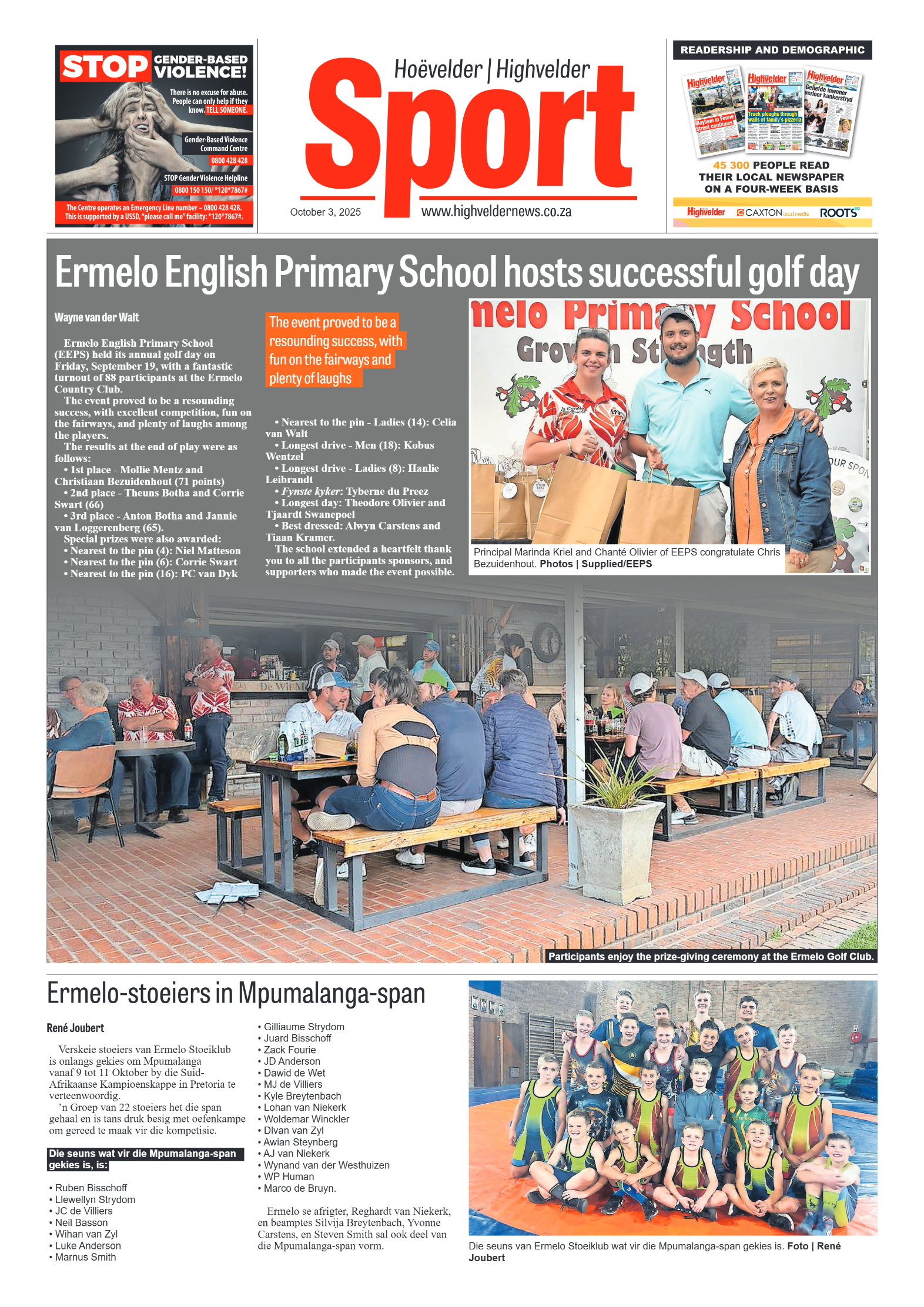 Highvelder Newspaper 3 October 2025 page 8