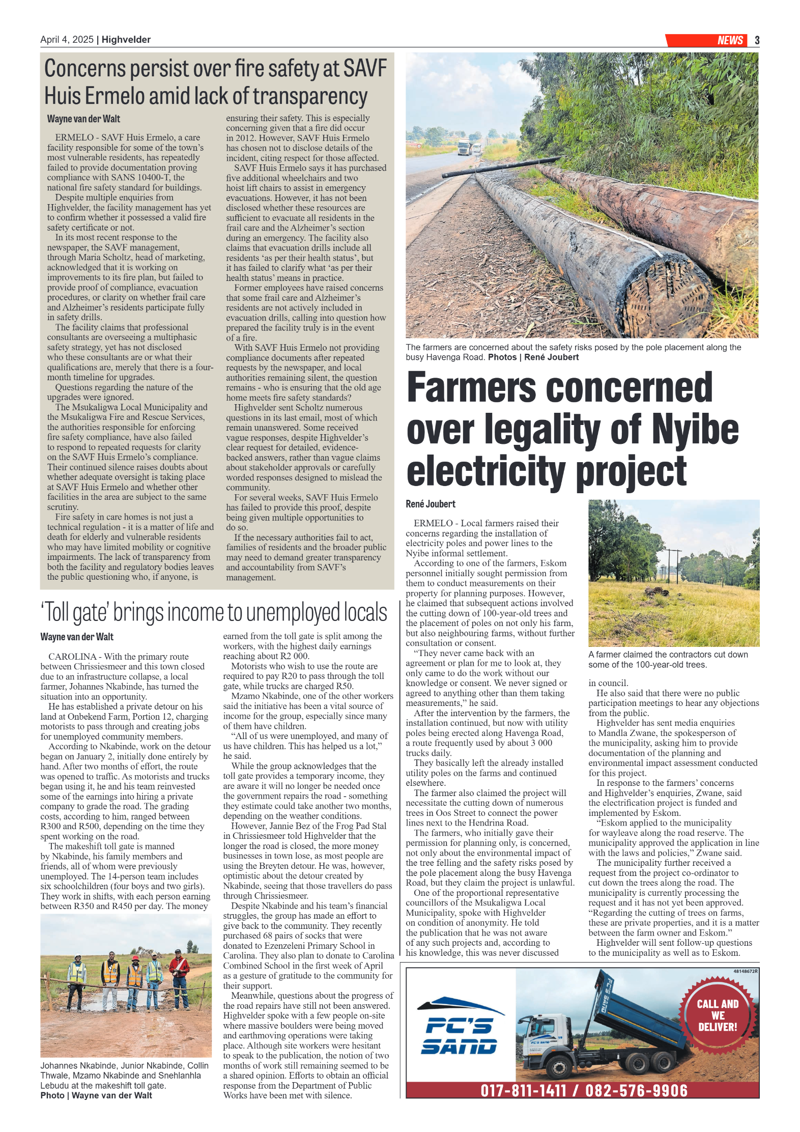 Highvelder Newspaper 4 April 2025 page 3