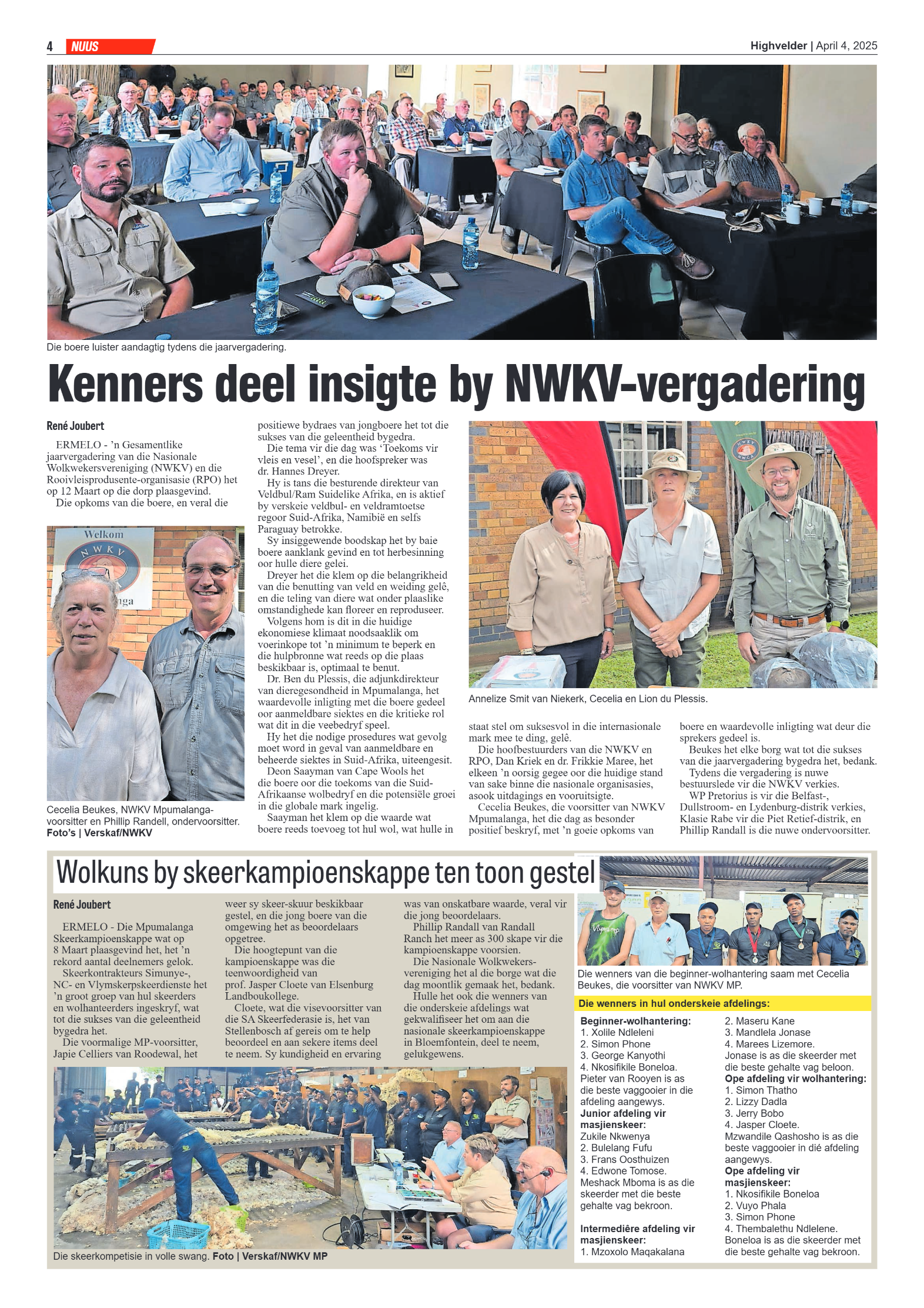 Highvelder Newspaper 4 April 2025 page 4