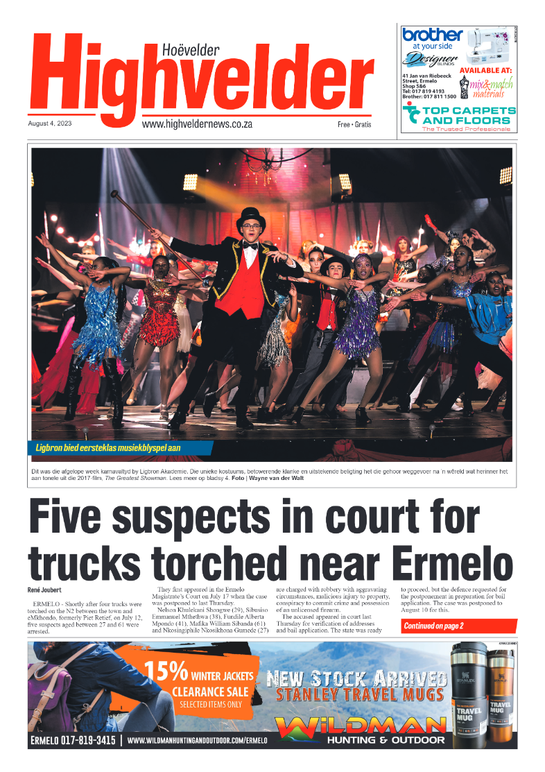 Highvelder Newspaper 4 August 2023 page 1