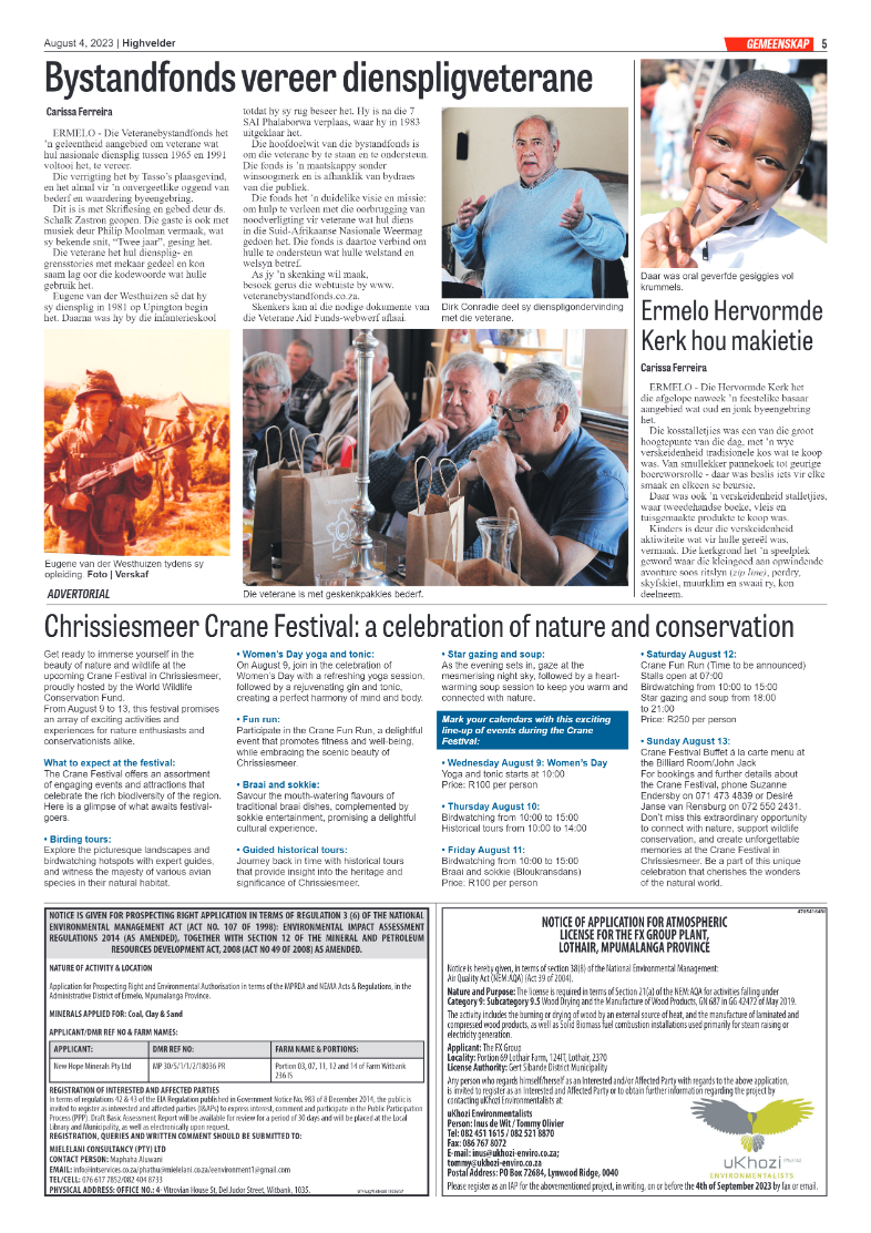 Highvelder Newspaper 4 August 2023 page 5
