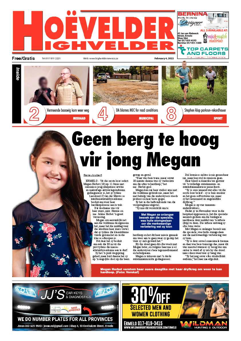 Highvelder Newspaper 4 February 2022 page 1