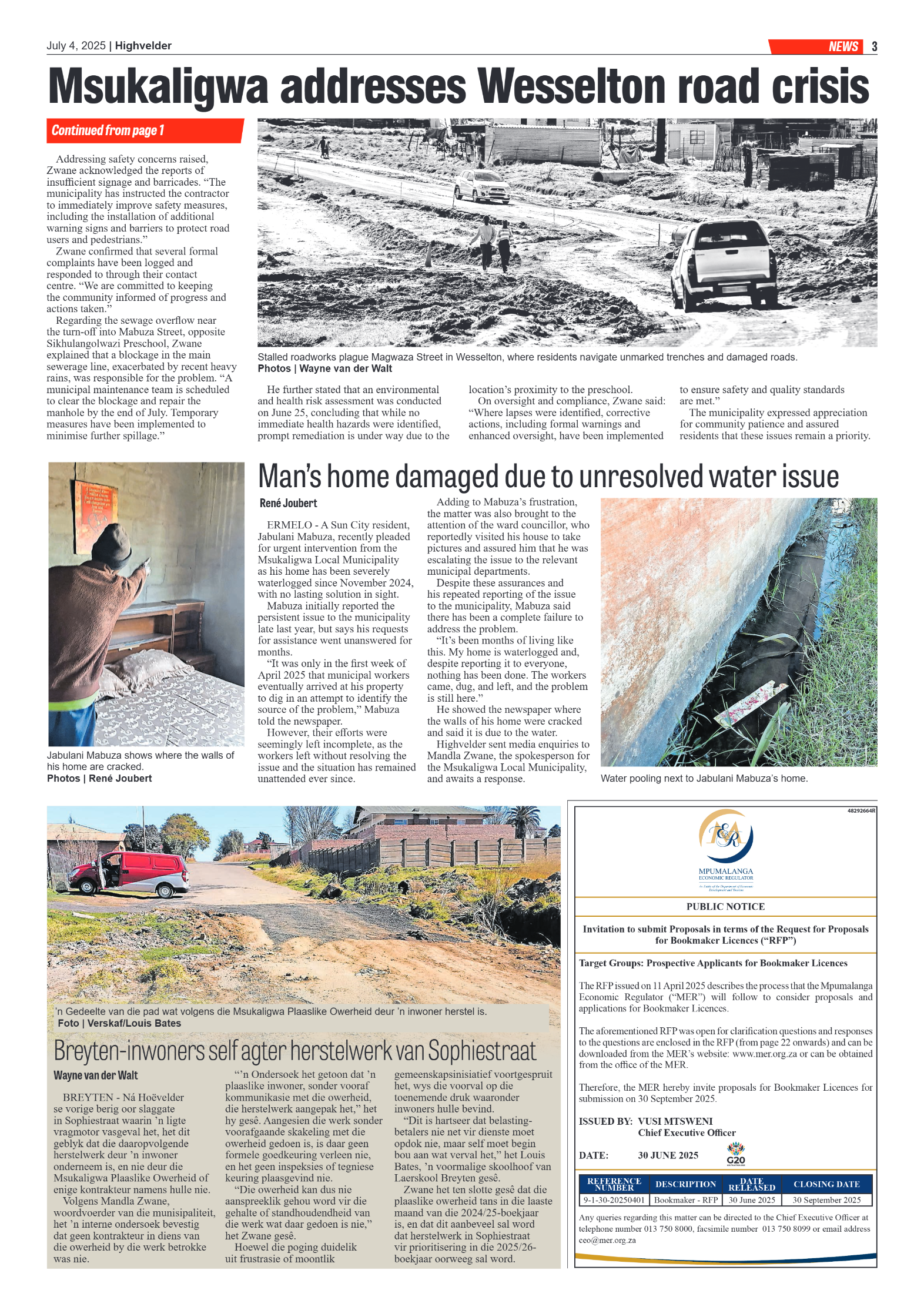 Highvelder Newspaper 4 July 2025 page 3