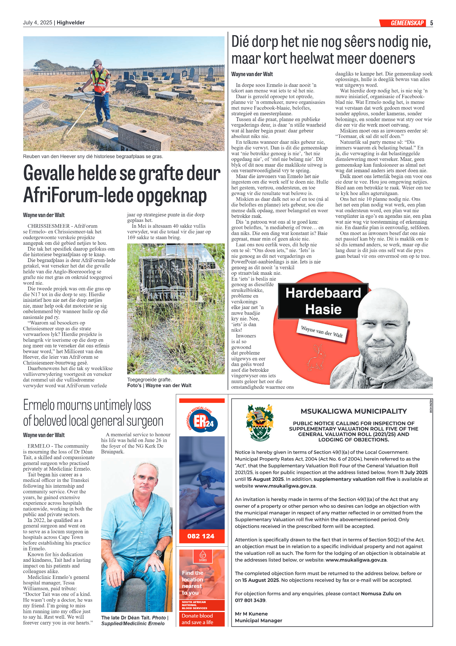Highvelder Newspaper 4 July 2025 page 5