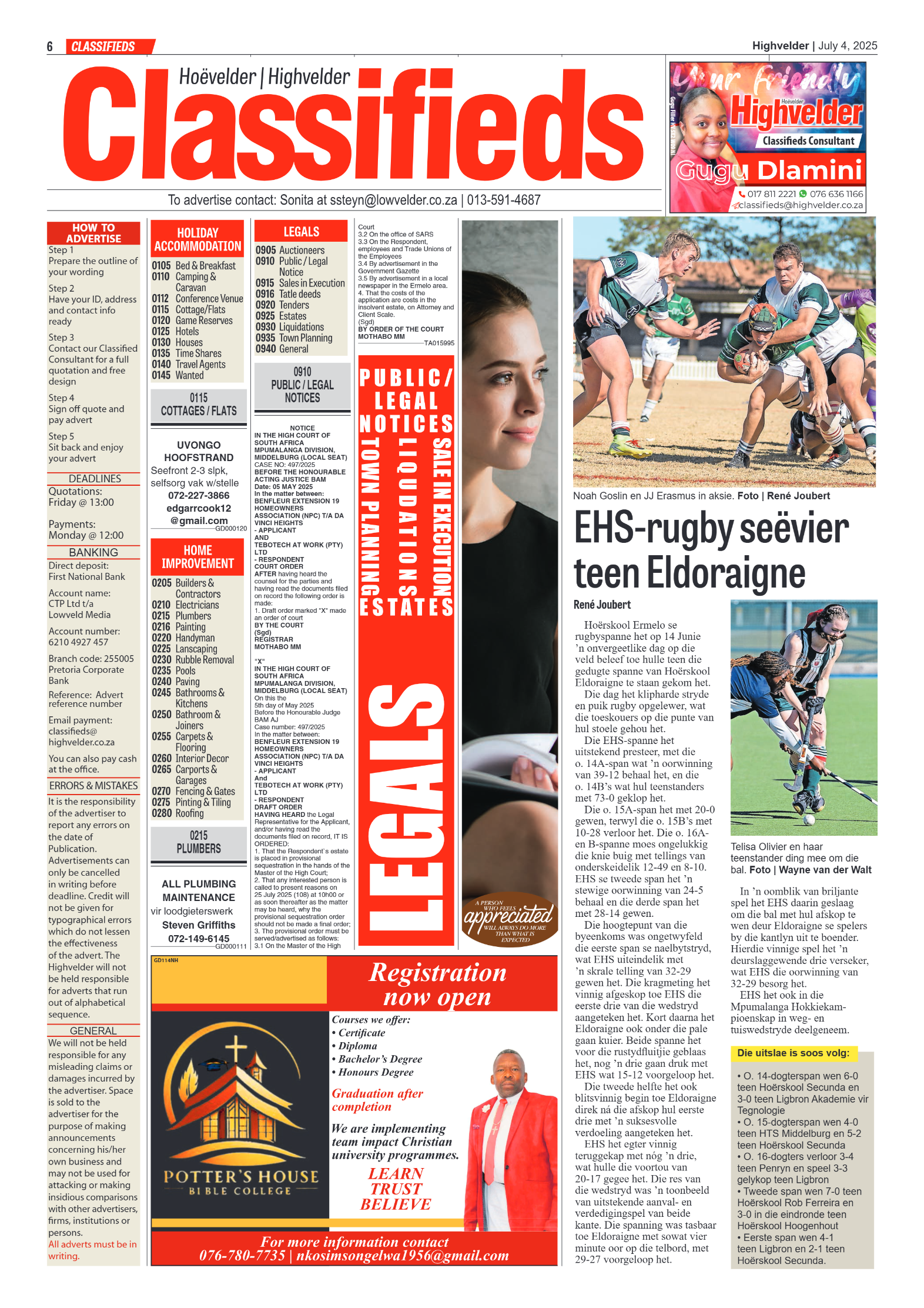 Highvelder Newspaper 4 July 2025 page 6