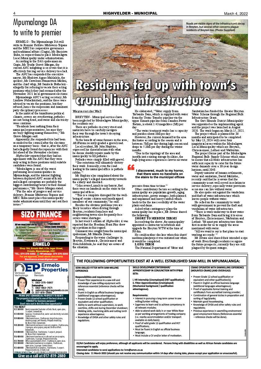 Highvelder Newspaper 4 March 2022 page 4
