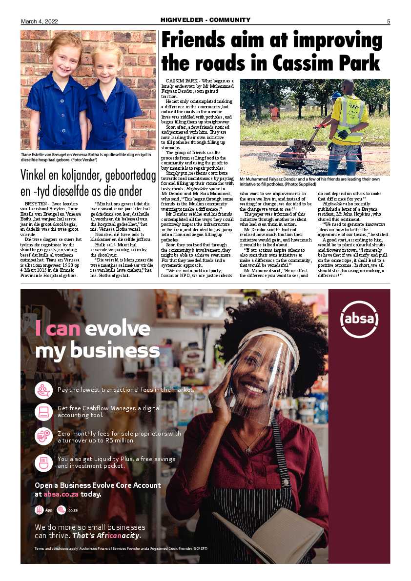Highvelder Newspaper 4 March 2022 page 5