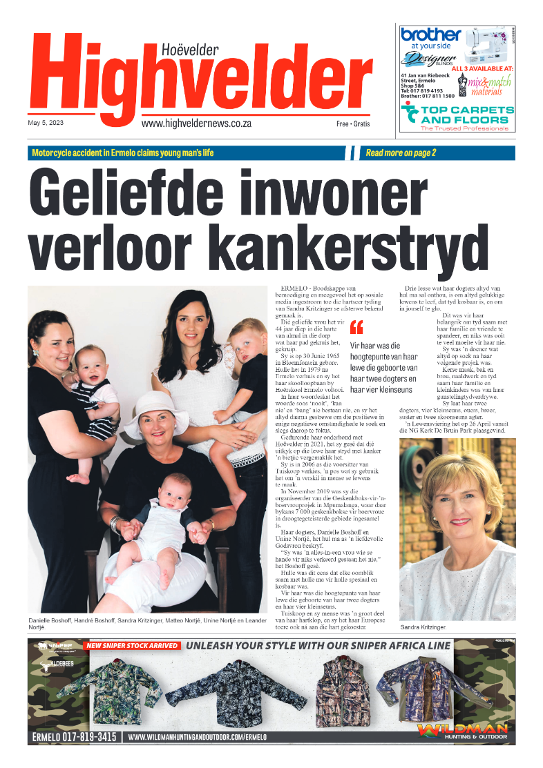 Highvelder Newspaper 4 May 2023 page 1