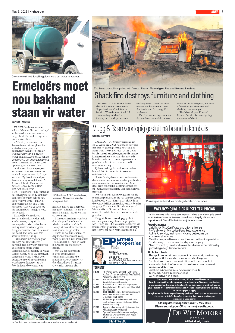 Highvelder Newspaper 4 May 2023 page 3