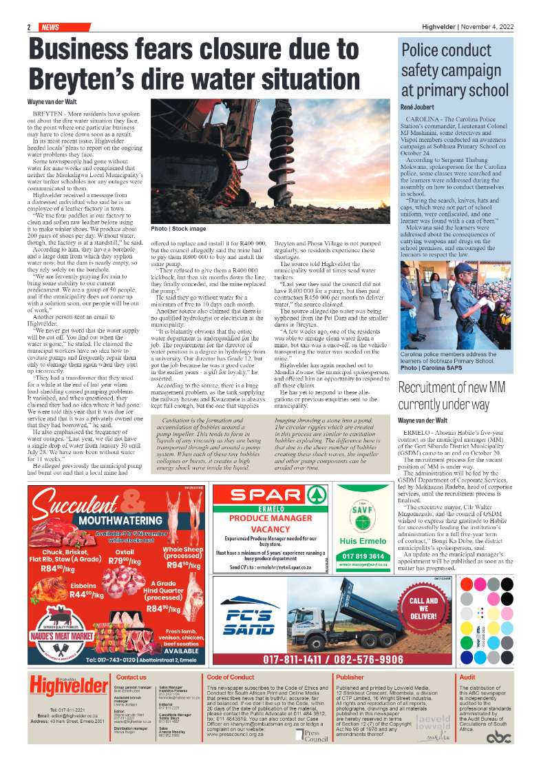 Highvelder Newspaper 4 November 2022 page 2