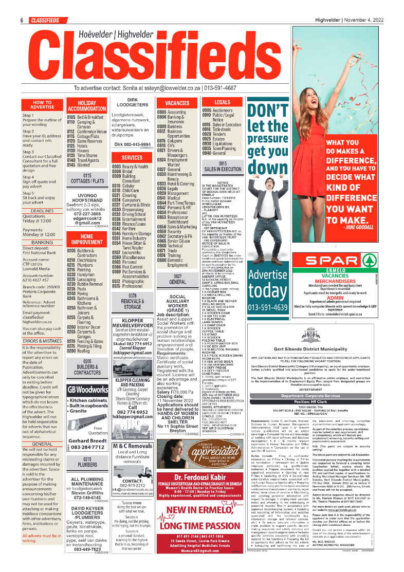 Highvelder Newspaper 4 November 2022 page 6
