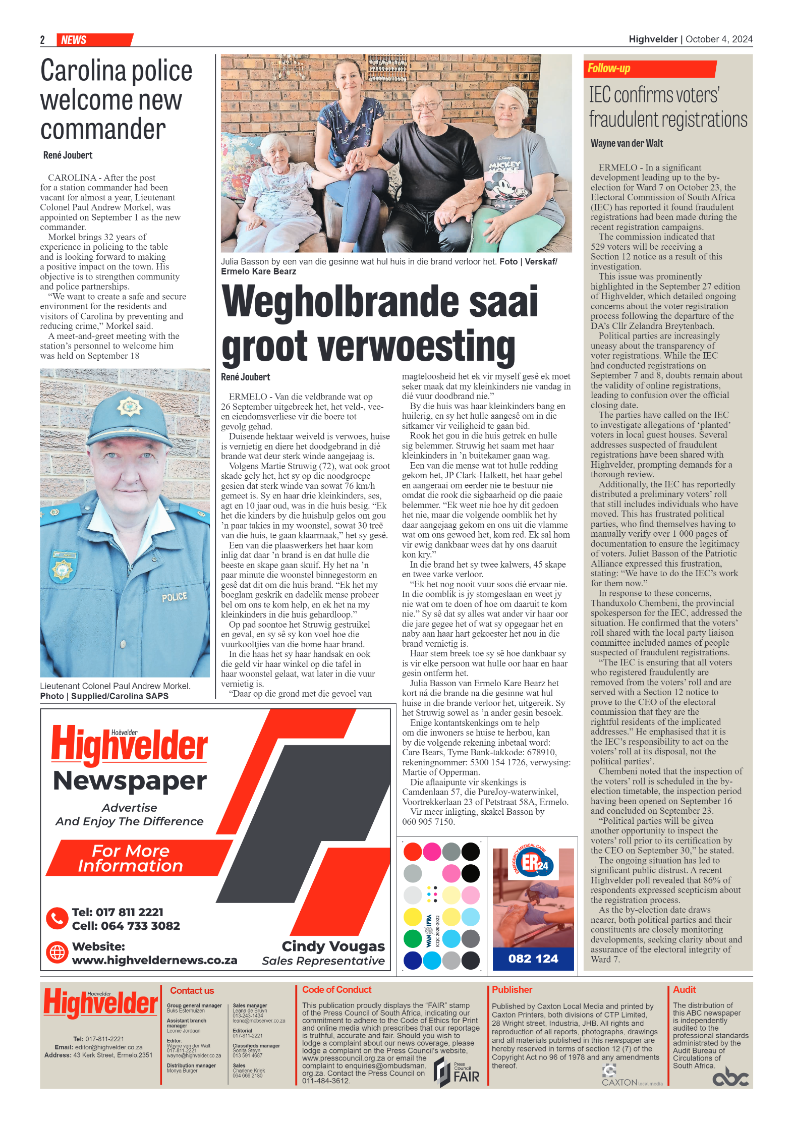 Highvelder Newspaper 4 October 2024 page 2