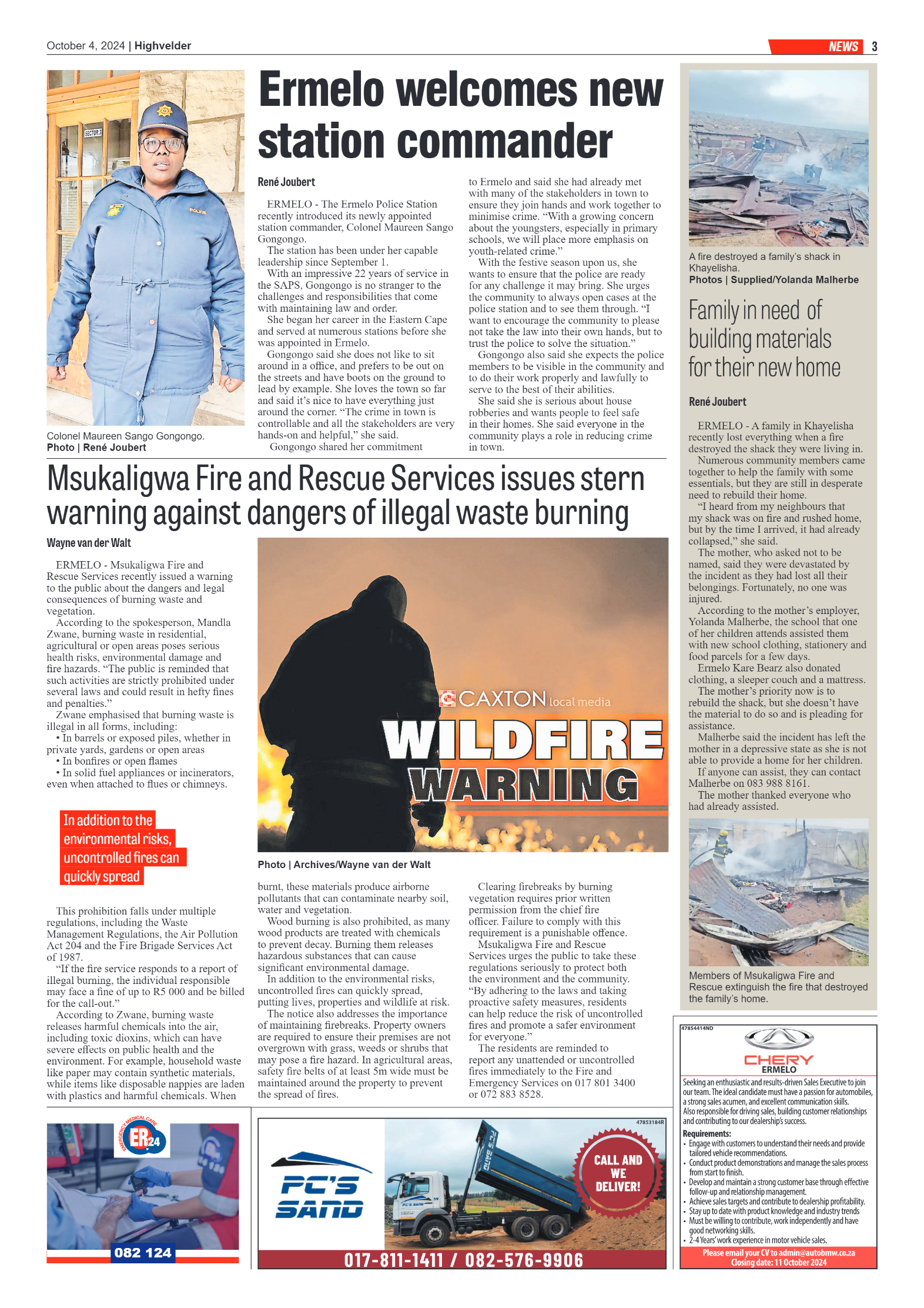 Highvelder Newspaper 4 October 2024 page 3