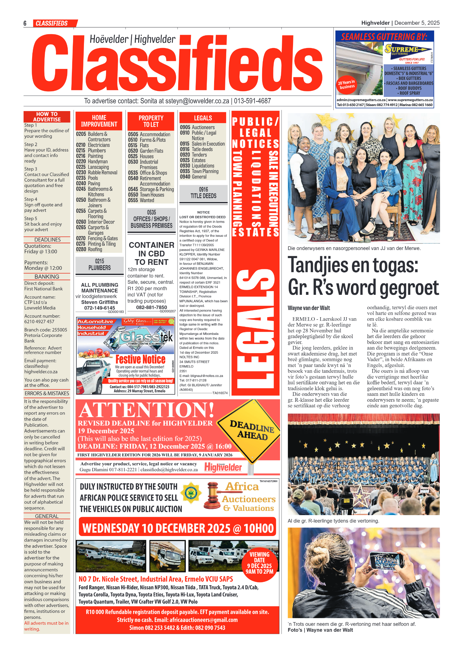 Highvelder Newspaper 5 December 2025 page 6