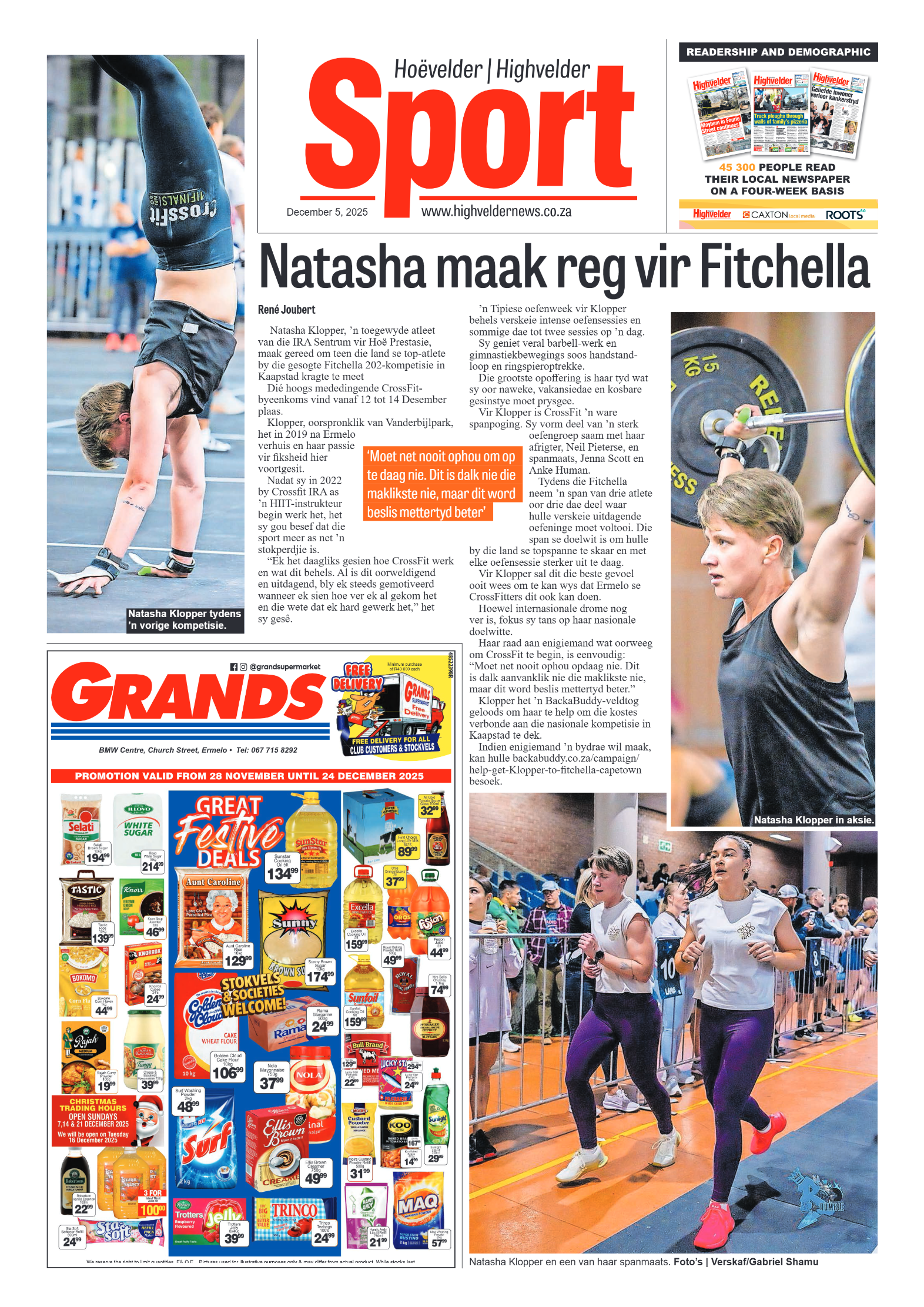 Highvelder Newspaper 5 December 2025 page 8