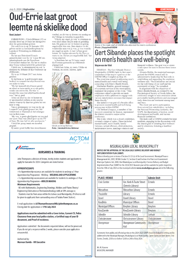 Highvelder Newspaper 5 July 2024 page 5