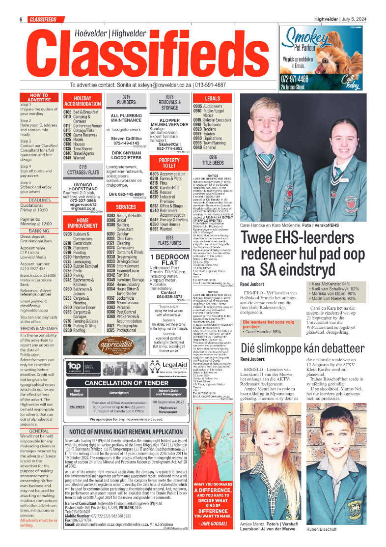 Highvelder Newspaper 5 July 2024 page 6