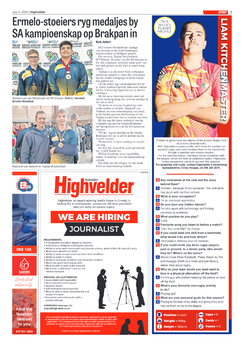 Highvelder Newspaper 5 July 2024 page 7