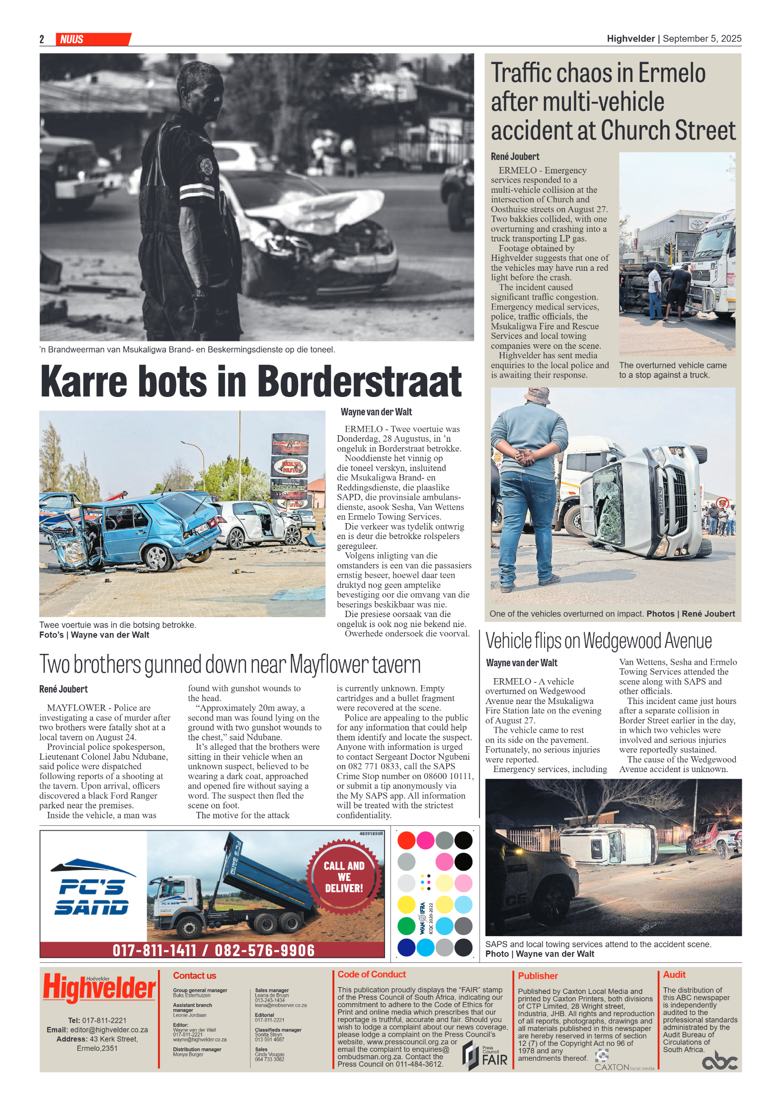 Highvelder Newspaper 5 September 2025 page 2