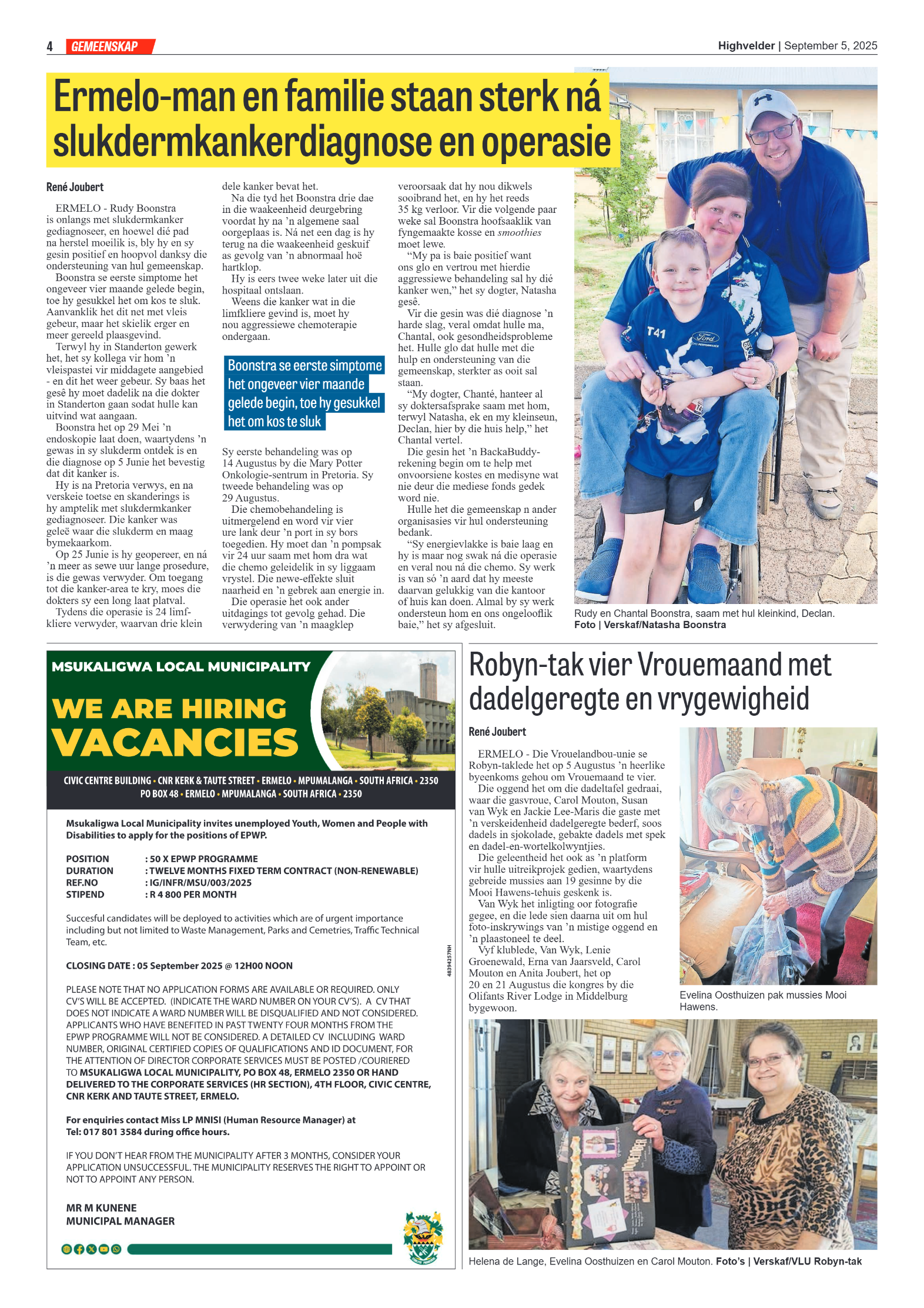 Highvelder Newspaper 5 September 2025 page 4