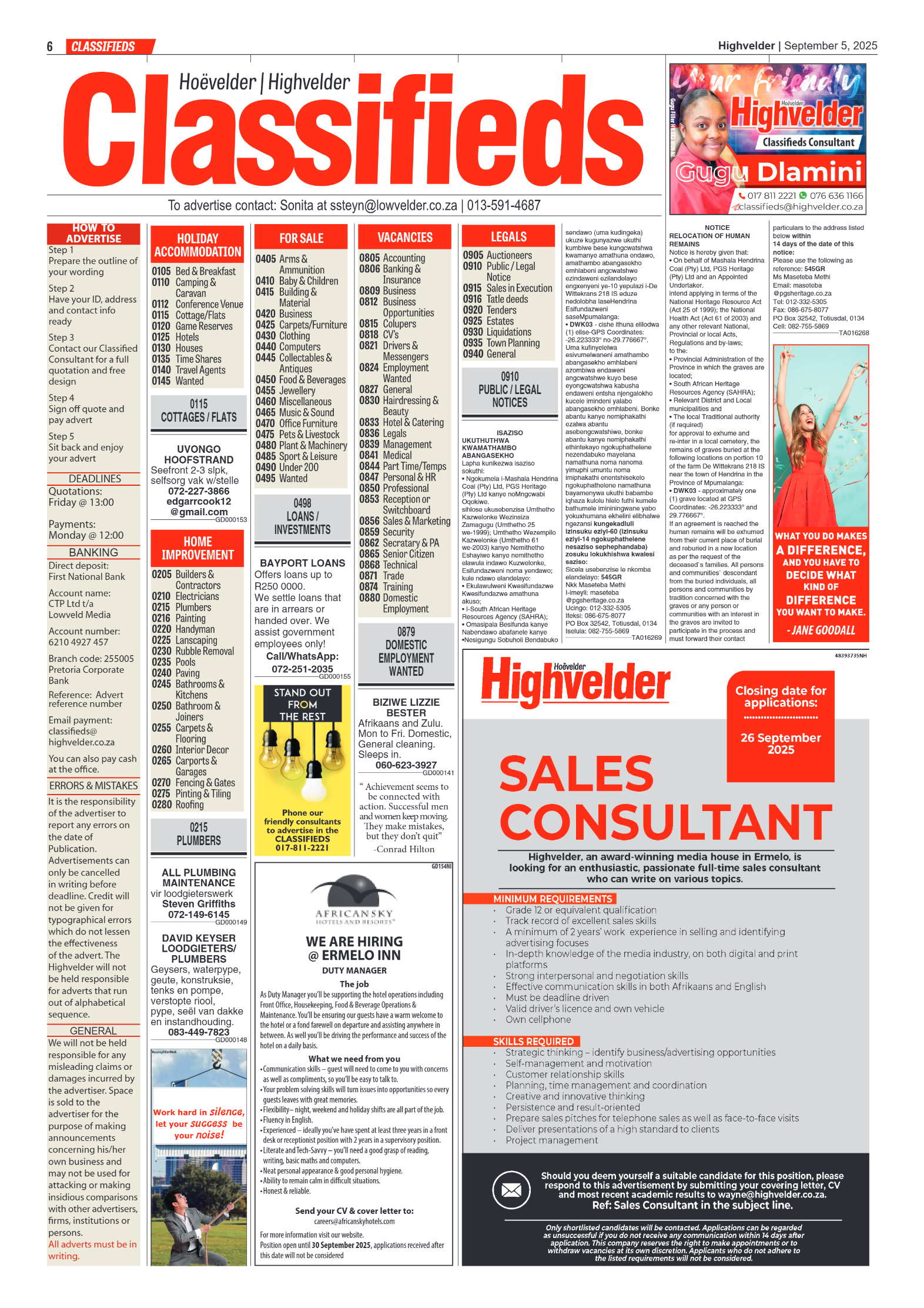 Highvelder Newspaper 5 September 2025 page 6