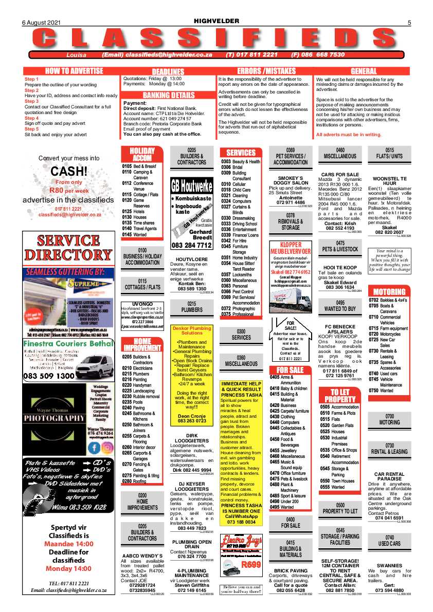 Highvelder Newspaper 6 August 2021 page 5