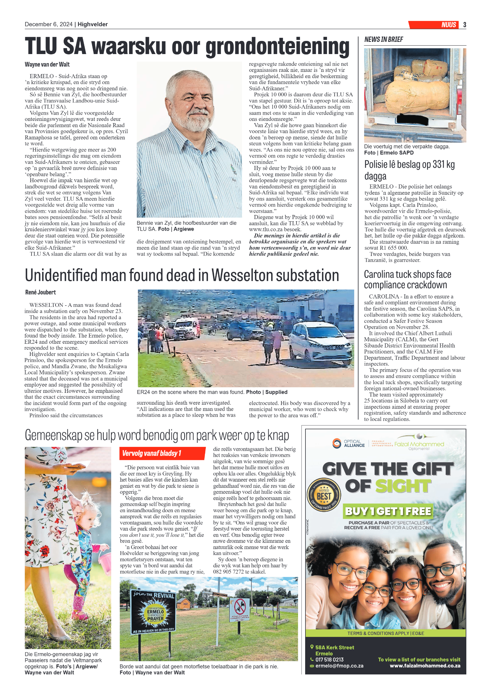 Highvelder Newspaper 6 December 2024 page 3