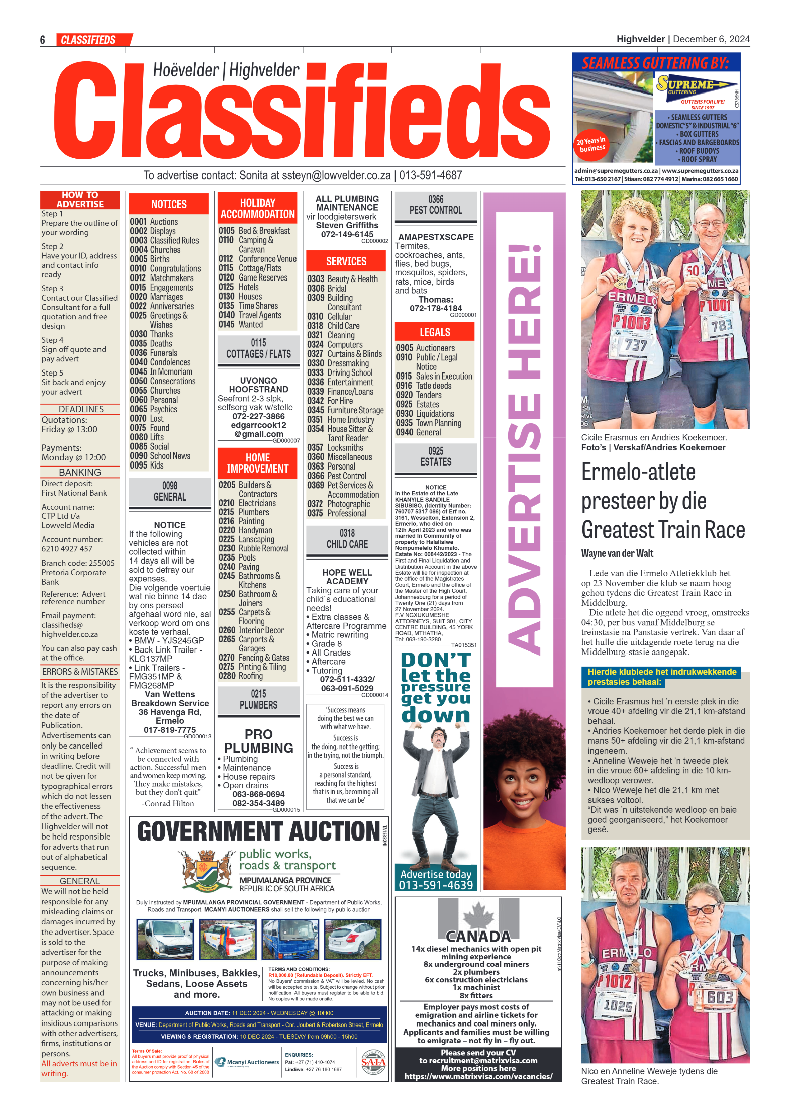 Highvelder Newspaper 6 December 2024 page 6