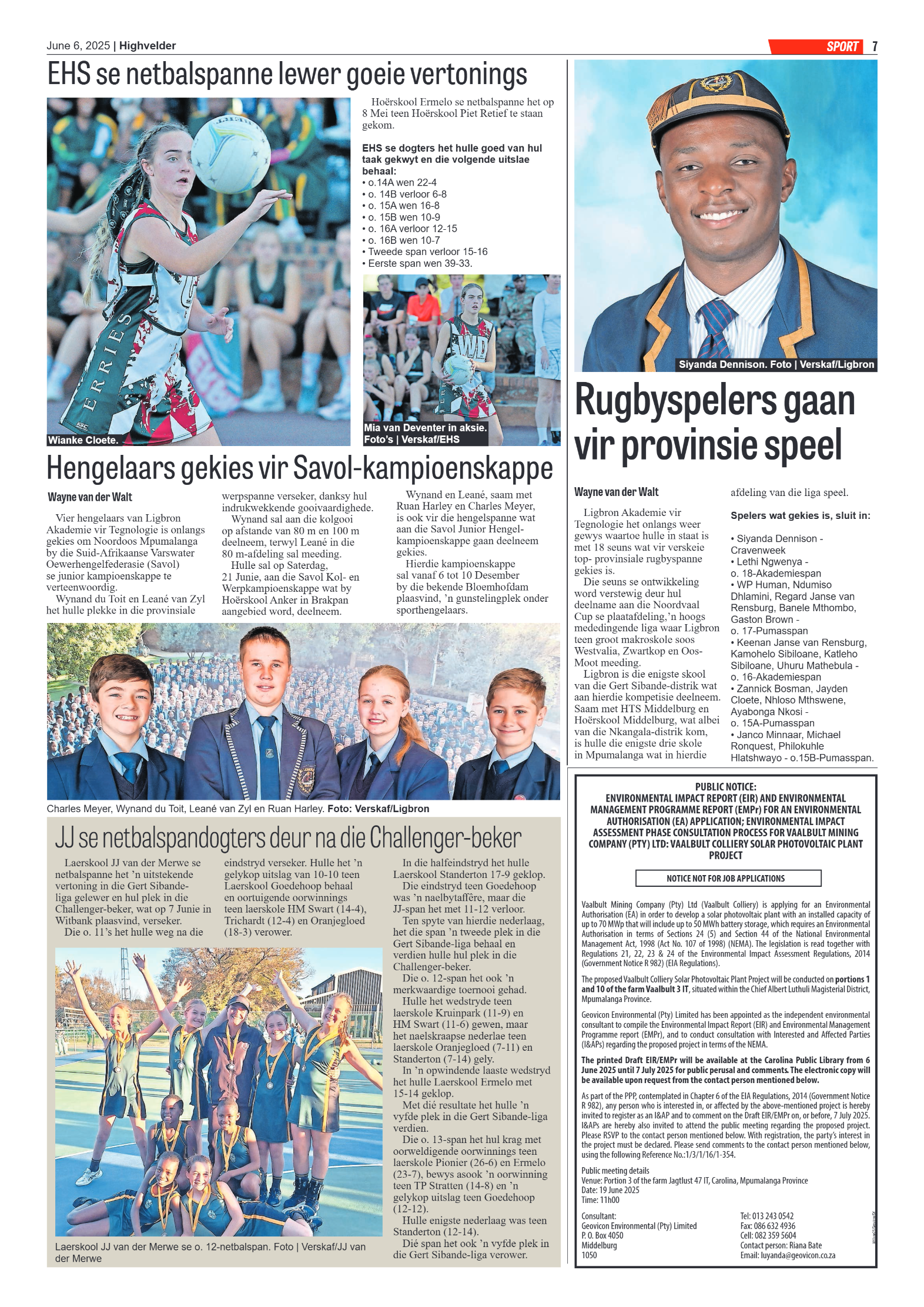 Highvelder Newspaper 6 June 2025 page 7