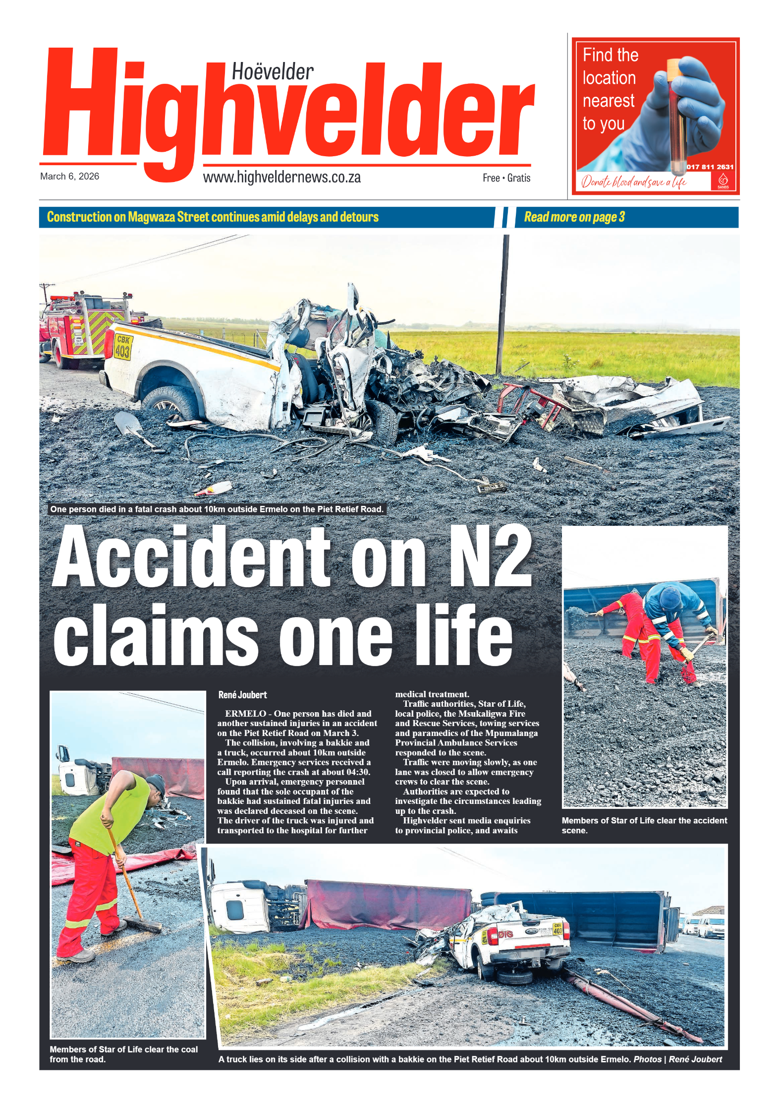 Highvelder Newspaper 6 March 2026 page 1