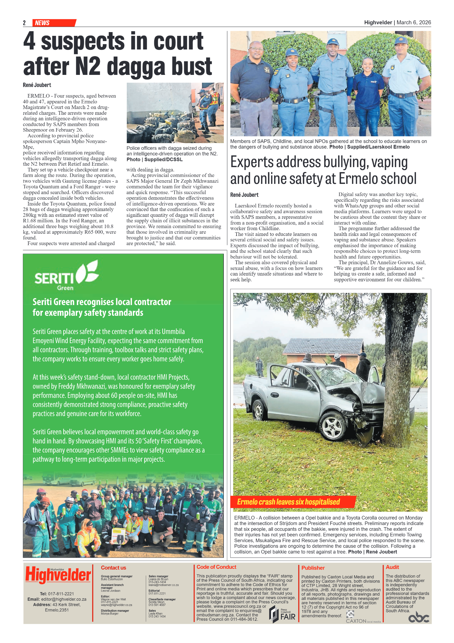 Highvelder Newspaper 6 March 2026 page 2