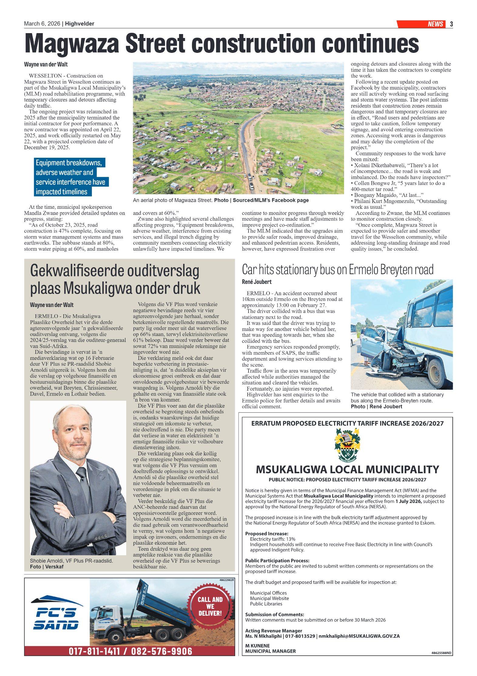 Highvelder Newspaper 6 March 2026 page 3
