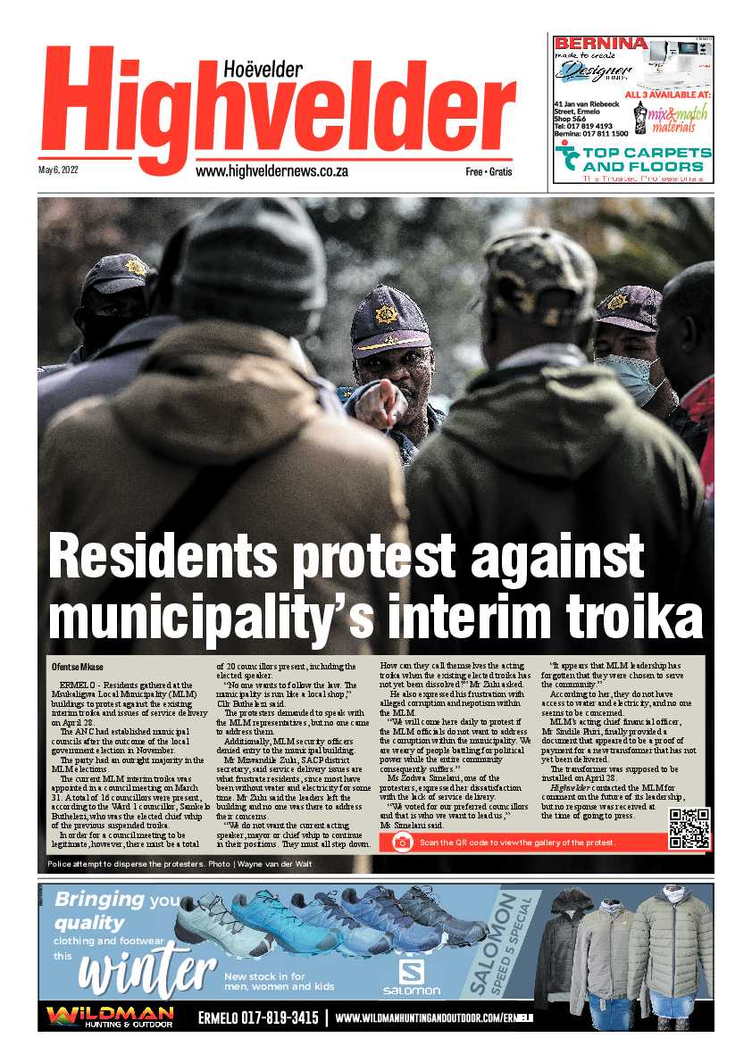 Highvelder Newspaper 6 May 2022 page 1
