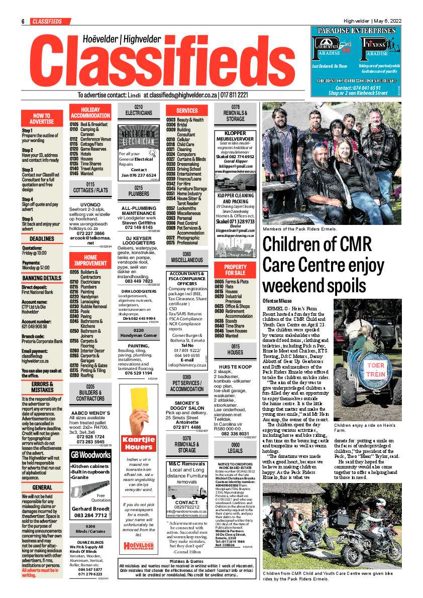 Highvelder Newspaper 6 May 2022 page 6