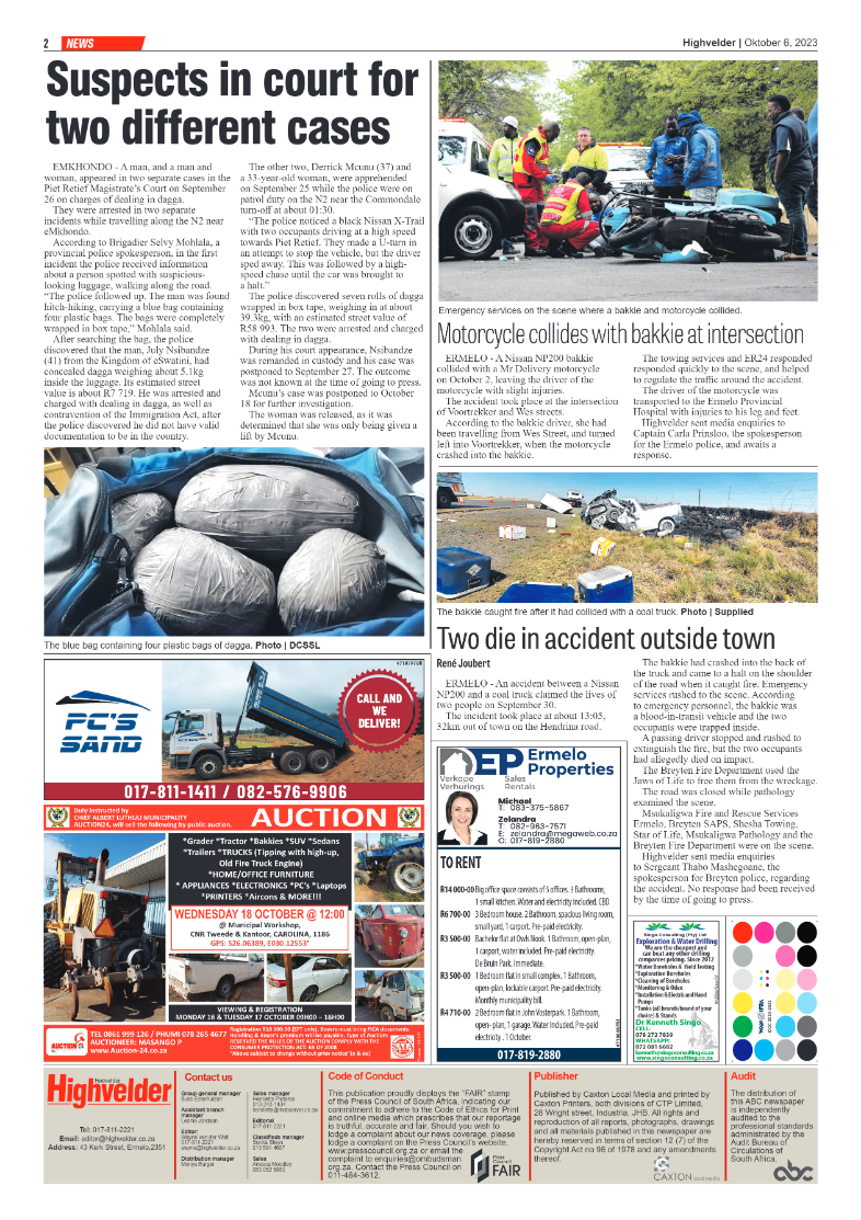 Highvelder Newspaper 6 October 2023 page 2