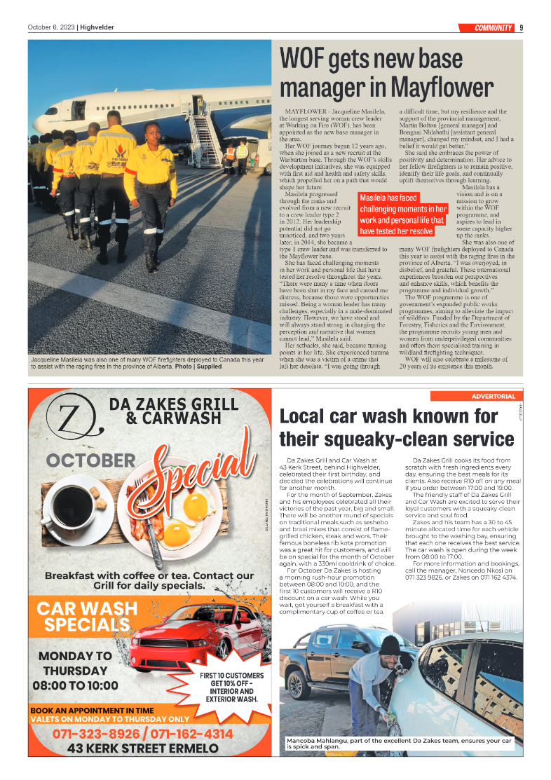 Highvelder Newspaper 6 October 2023 page 9