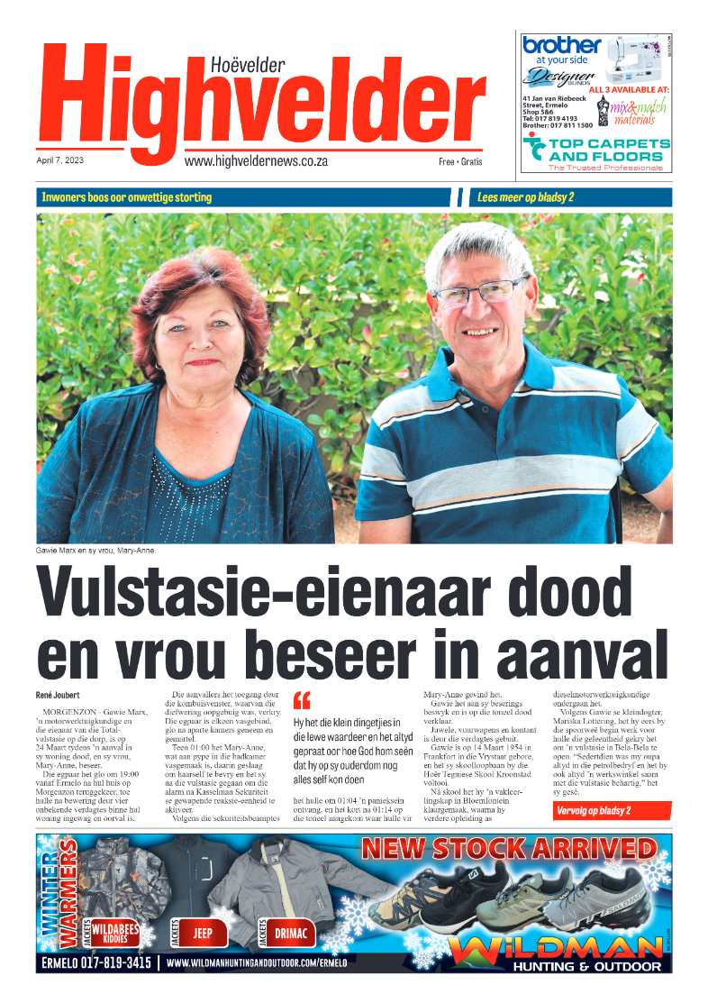 Highvelder Newspaper 7 April 2023 page 1