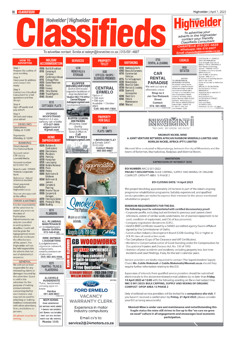 Highvelder Newspaper 7 April 2023 page 10