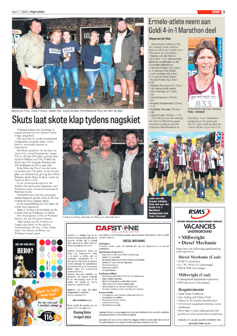 Highvelder Newspaper 7 April 2023 page 11