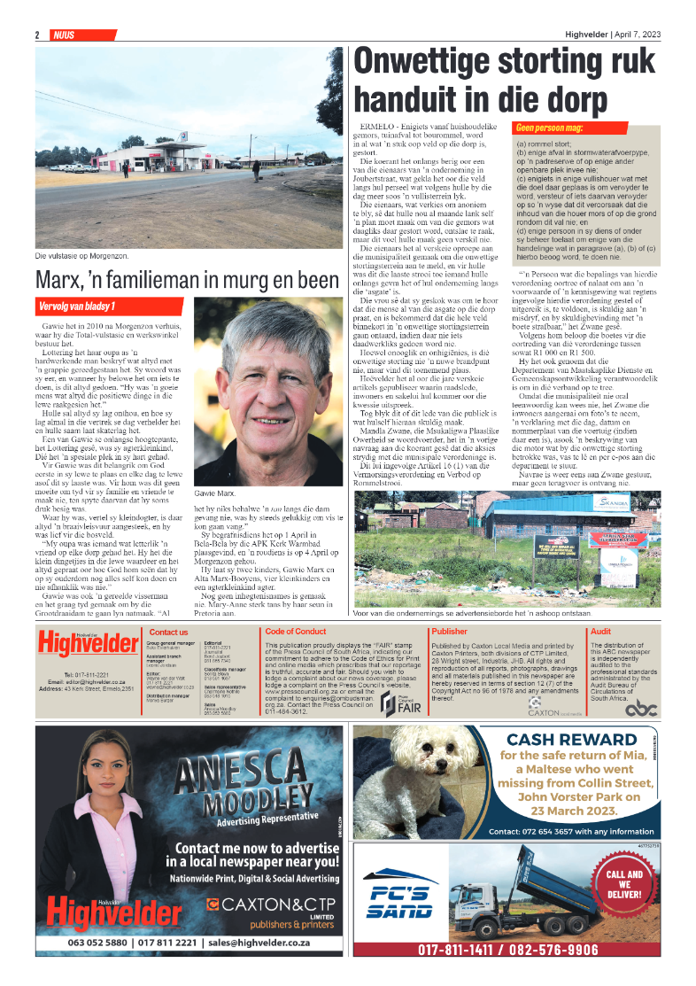 Highvelder Newspaper 7 April 2023 page 2