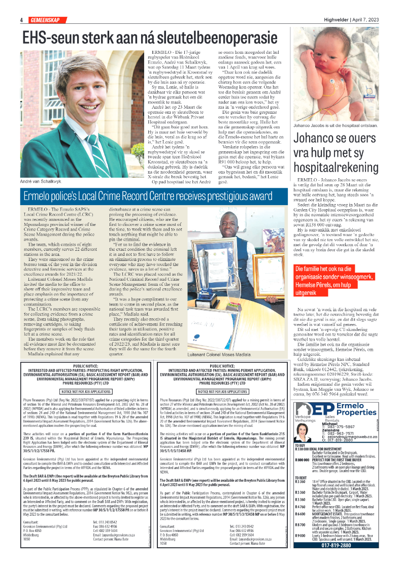 Highvelder Newspaper 7 April 2023 page 4