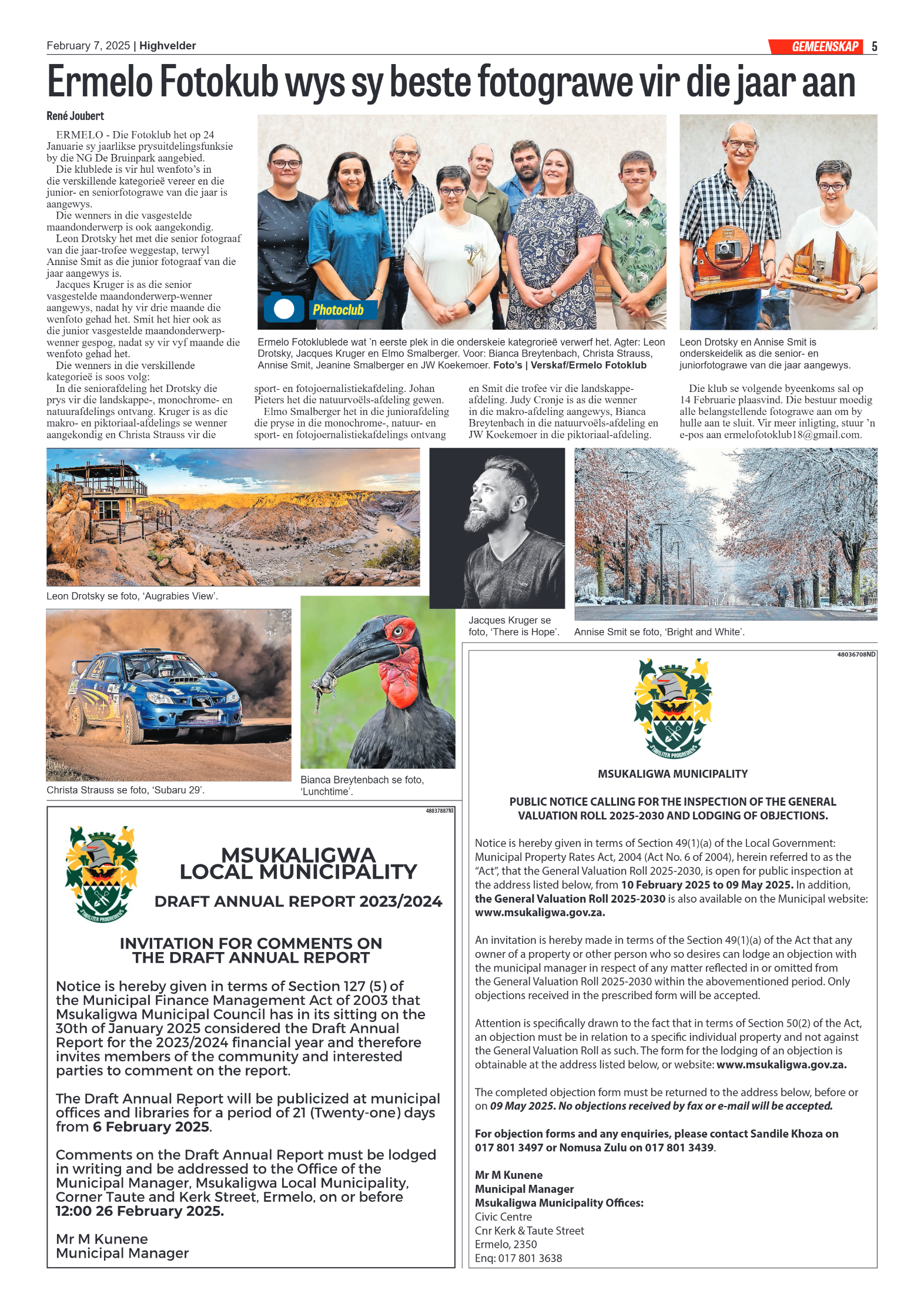 Highvelder Newspaper 7 February 2025 page 5