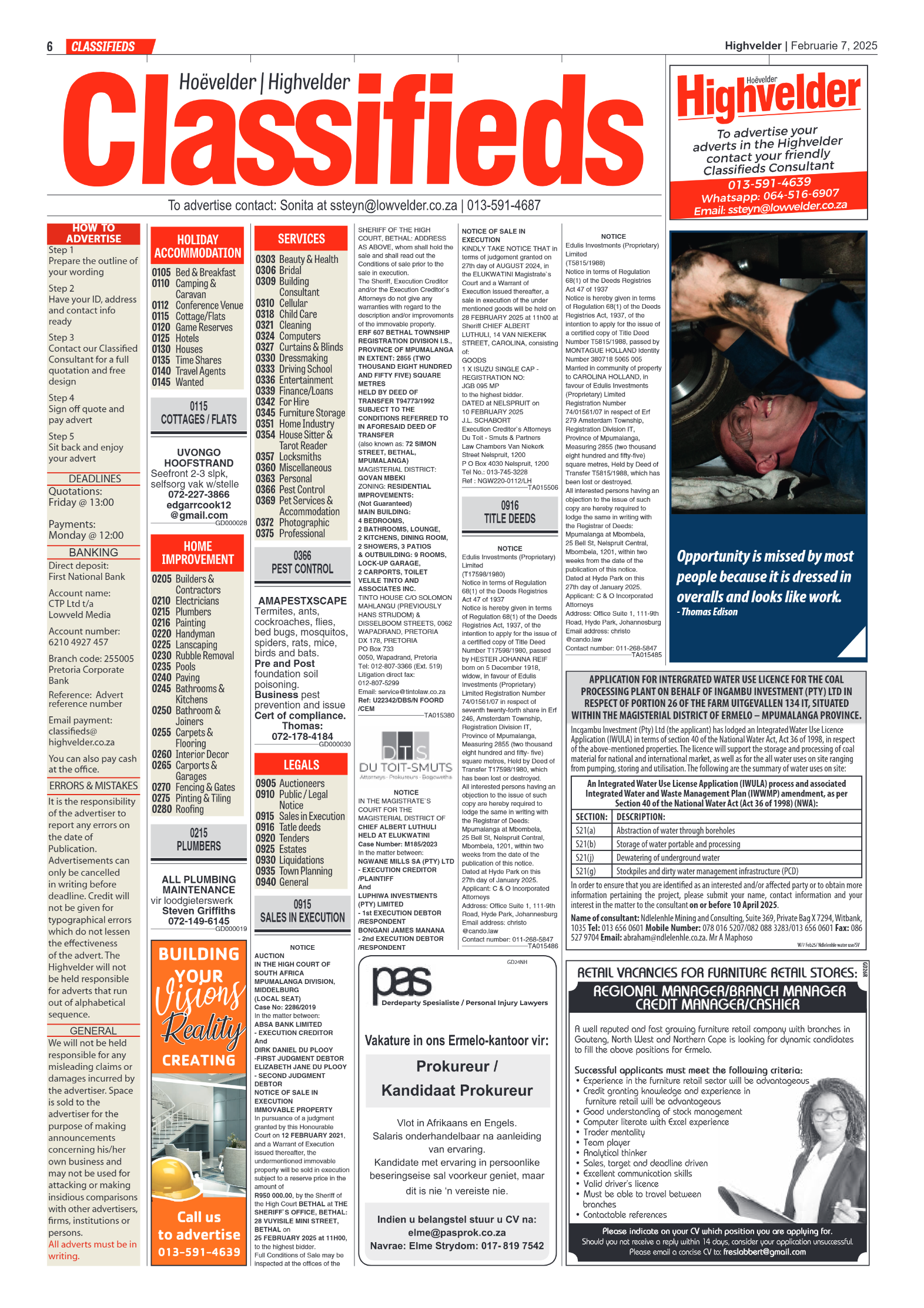 Highvelder Newspaper 7 February 2025 page 6