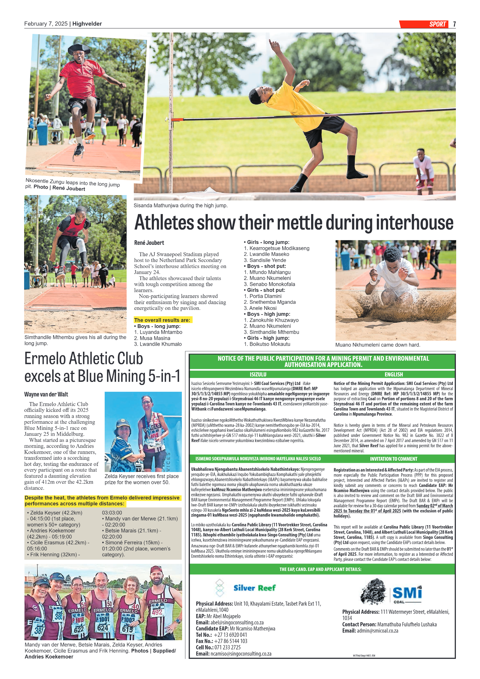 Highvelder Newspaper 7 February 2025 page 7