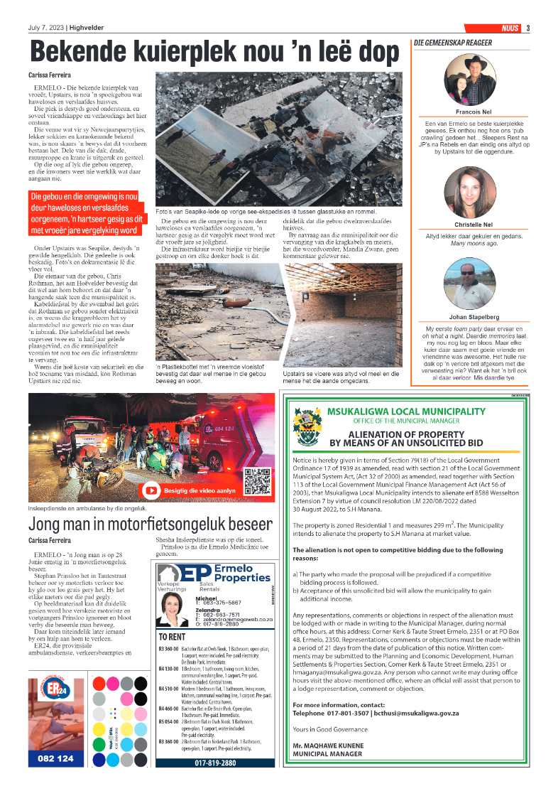 Highvelder Newspaper 7 July 2023 page 3