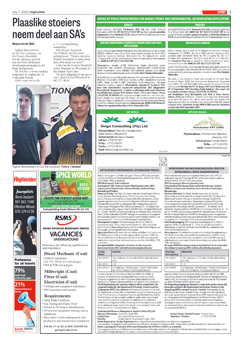Highvelder Newspaper 7 July 2023 page 7